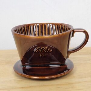 Kalita 101 Ceramic Coffee Dripper Brown Pour Over Brewer Japan Vintage Style